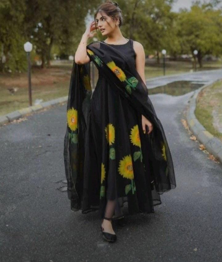 Hand Painted Frock Black