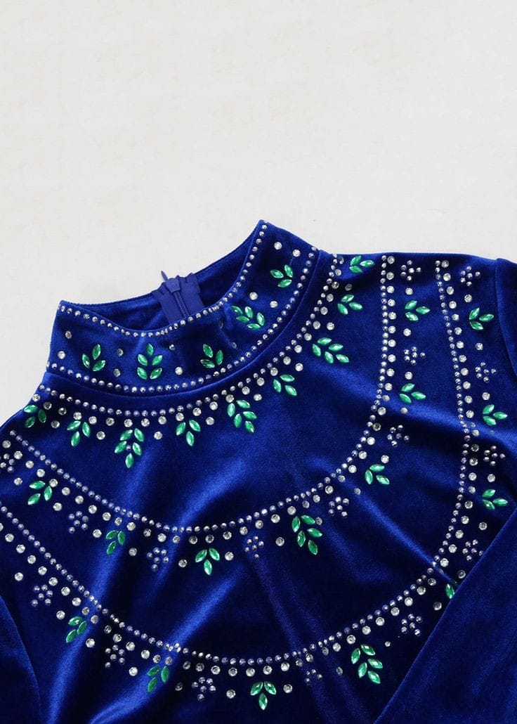 Velvet Frock With Hand Made Embroidery