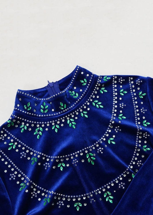 Velvet Frock With Hand Made Embroidery